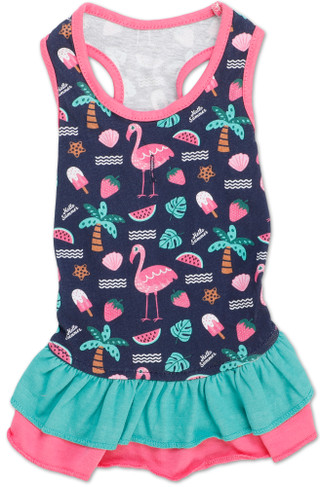 Thumbnail 1: PET POSSE Flamingo Print Pet Dress 