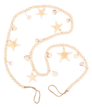 Thumbnail 1: Fancy That Gift & Decor 65 in Wooden Bead & Starfish Garland Decor 