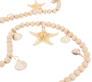 Thumbnail 2: Fancy That Gift & Decor 65 in Wooden Bead & Starfish Garland Decor 