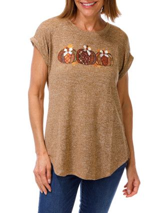 Thumbnail 1: Tru Self Women's Harvest Pumpkin Top  