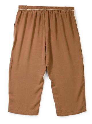 Thumbnail 2: Soho Apparel Women's Plus Wide Leg Capris with Rope Belt 