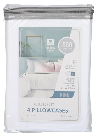Thumbnail 1: Hotel Luxury 4 Pk 500 ct Pillowcases  