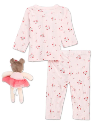 Thumbnail 2: DREAMGRO Baby Girls 3 Pc Pants Set w/ Doll 
