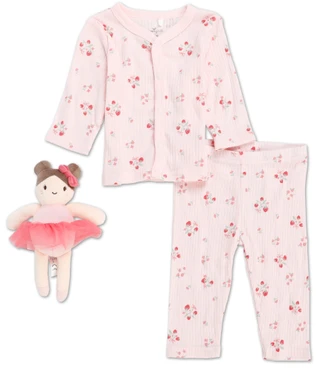 Thumbnail 1: DREAMGRO Baby Girls 3 Pc Pants Set w/ Doll 