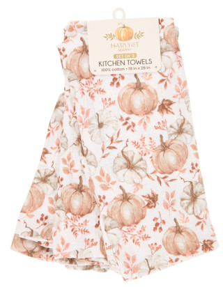 Thumbnail 1: 3 Pk Harvest Themed Kitchen Towels 
