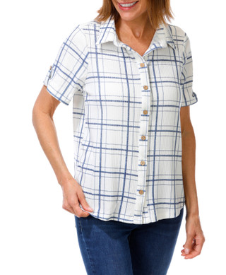 Thumbnail 1: Cure Apparel Women's Stripe Print Top  