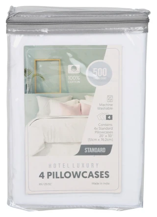 Thumbnail 1: Hotel Luxury 4 Pk 500 ct Pillowcases  