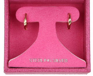 Thumbnail 2: Olivia and Jackson Sterling Silver Gold Plated Hoop Earrings in Gift Box 