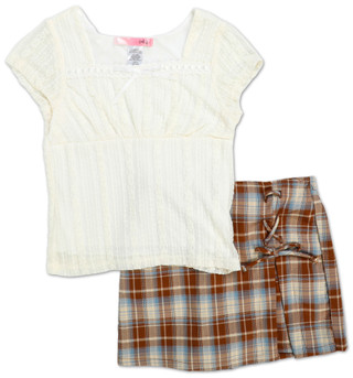 Thumbnail 1: Love Squared Girls 2 Pc Skirt Set 
