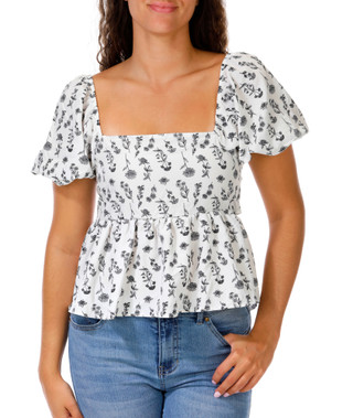 Thumbnail 1: DISCREET Juniors Floral Babydoll Top 