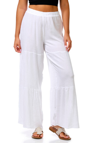 Thumbnail 1: DISCREET Women's Solid Wide Leg Pants  