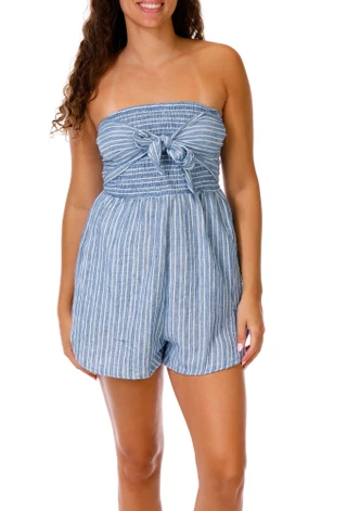 Thumbnail 1: DISCREET Juniors Stripe Tube Top Romper  