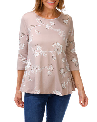Thumbnail 1: BOBEAU Women's Floral Print Top  