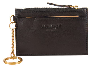Thumbnail 1: MARGOT Leather Kate Card Case Key Ring with Zippered Coin Pouch 