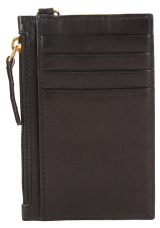 Thumbnail 3: MARGOT Leather Kate Card Case Key Ring with Zippered Coin Pouch 