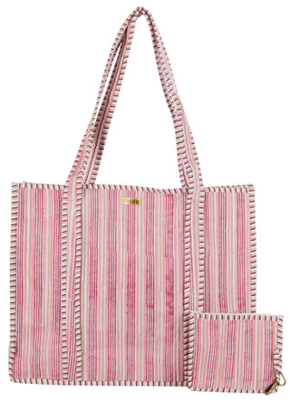 Thumbnail 1: Haute Dreamz Quilted Stripe Tote  