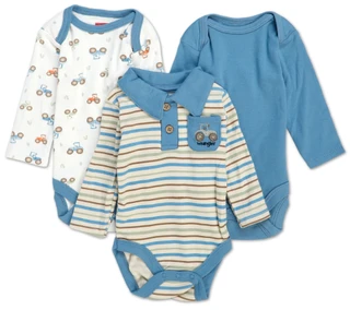 Thumbnail 1: Wrangler Baby Boys 3 Pk Creepers 
