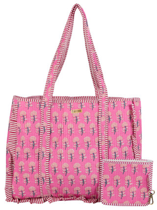 Thumbnail 1: Haute Dreamz Jaipur Booti Frilly Floral Tote 
