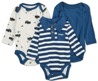 Thumbnail 1: Wrangler Baby Boys 3 Pk Creepers 