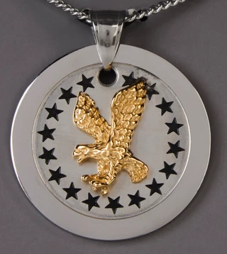 Thumbnail 2: AMERICAN EXCHANGE Men's Stainless Steel Eagle Pendant Necklace  