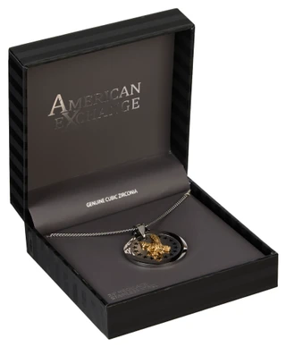 Thumbnail 1: AMERICAN EXCHANGE Men's Stainless Steel Eagle Pendant Necklace  