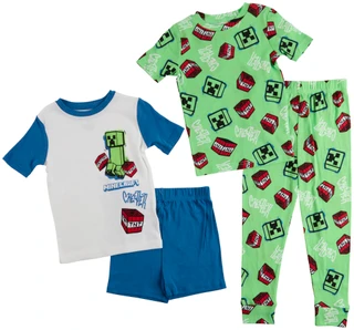 Thumbnail 2: Minecraft Boys 4 Pc Pajama Pants Set 