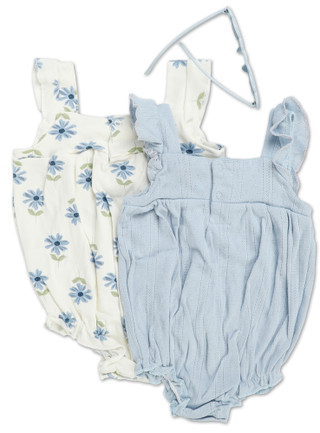 Thumbnail 2: Jessica Simpson Baby Girls 3 Pc Romper Sets 