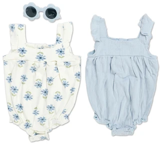 Thumbnail 1: Jessica Simpson Baby Girls 3 Pc Romper Sets 