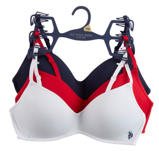 Thumbnail 1: U.S. Polo Assn Women's 3 Pk Wire Free Bras  