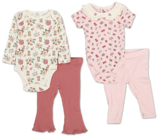 Thumbnail 1: DREAMGRO Baby Girls 4 Pc Pants Set 