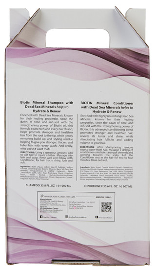 Thumbnail 3: Dead Sea Collection 2 Pc Biotin Shampoo & Conditioner Set  