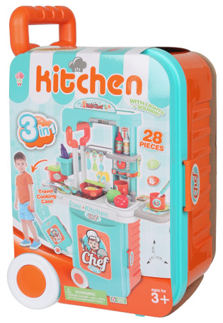 Thumbnail 1: Brooklyn Lollipop 28 Pc Kitchen Play Set with Rolling Travel Case 