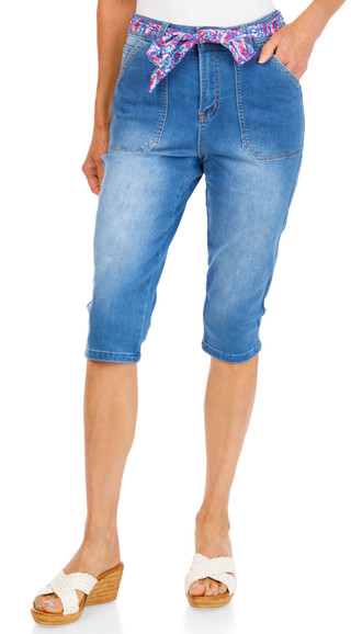 Thumbnail 2: Stella Parker Women's Denim Capris  