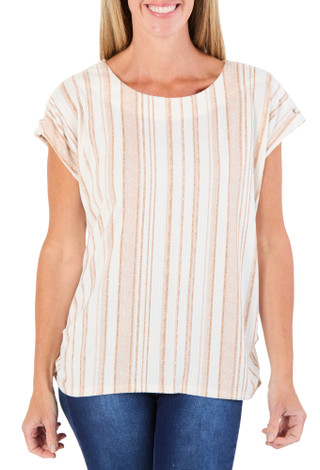Thumbnail 1: Cure Apparel Women's Ribbed Side Ruched Top  