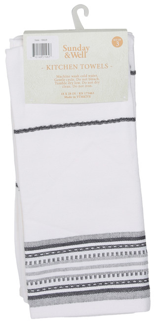 Thumbnail 2: Sunday & Well  3 Pk Kitchen Towels  
