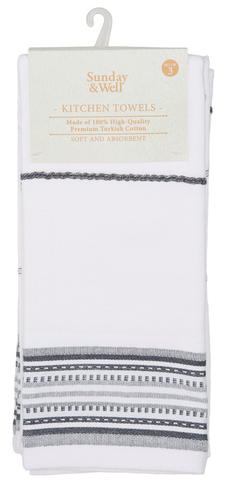 Thumbnail 1: Sunday & Well  3 Pk Kitchen Towels  