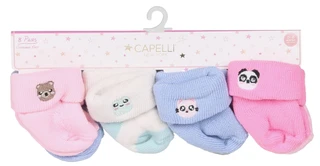 Thumbnail 1: Capelli New York Baby Girls 8 Pk Knit Cuff Critters Kawaii Socks 