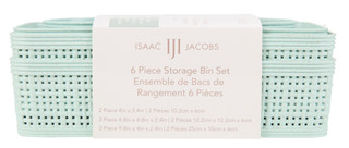 Thumbnail 2: Isaac Jacobs  6 Pc Wheat Straw Fiber Blend Storage Baskets  