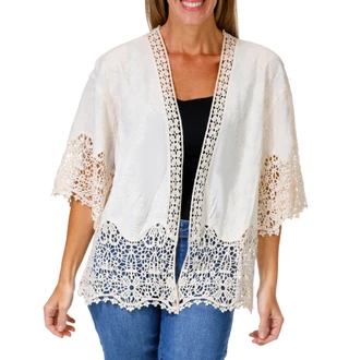 Thumbnail 1: Democracy Women's Crochet Kimono  