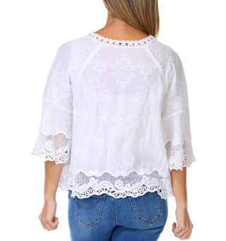 Thumbnail 2: Democracy Women's Crochet Embroidered Top  