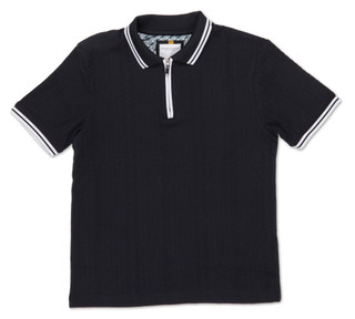 Thumbnail 1: Denim & Flower Boys Quarter Zip Polo Shirt 