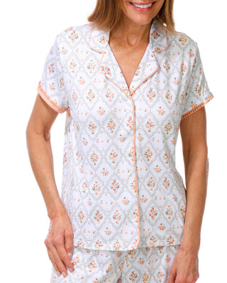 Thumbnail 4: Laura Ashley Women's 2 Pc Oh So Soft Pajama Shorts Set 