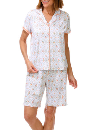 Thumbnail 1: Laura Ashley Women's 2 Pc Oh So Soft Pajama Shorts Set 