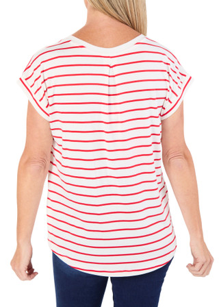 Thumbnail 2: BOBEAU Women's Stripe Print Top  