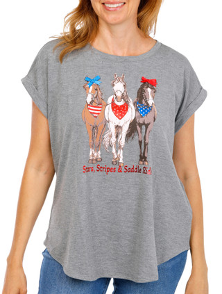 Thumbnail 1: Truself Women's Plus Americana Screen Top  