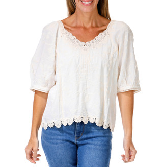Thumbnail 1: Democracy Women's Embroidered Crochet Top  