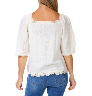 Thumbnail 2: Democracy Women's Embroidered Crochet Top  
