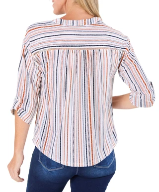 Thumbnail 2: Fifty Street Women's Stripe Print Top  