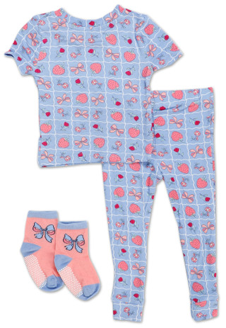 Thumbnail 2: Penelope Mack Baby Girls 3 Pc Pajama Pants Set 