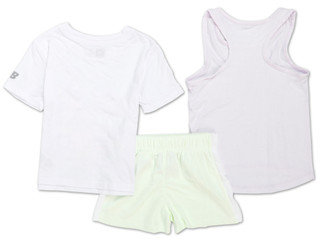 Thumbnail 2: New Balance Little Girls 3 Pc Shorts Set 